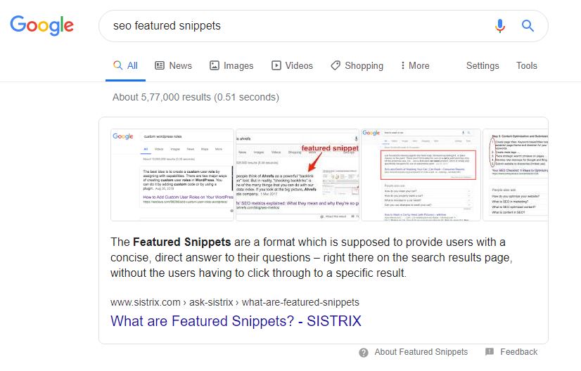 Featured snippet Digital Marketing Trend 2020